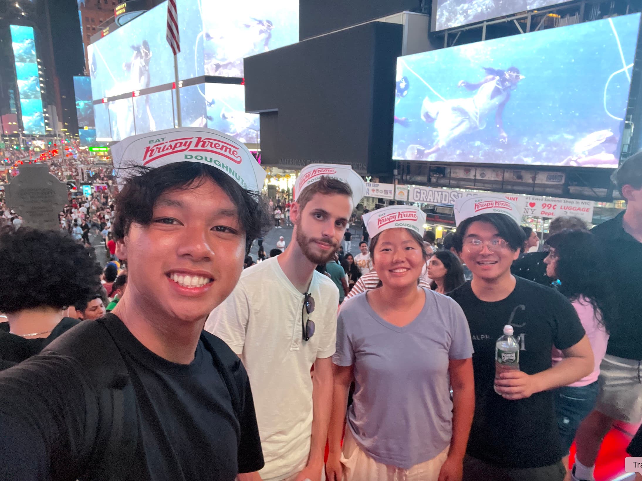 Times Square, but with donut hats :o - July 6, 2024 - Manhattan, New York
